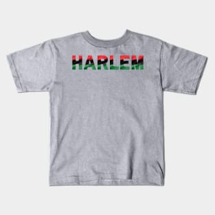 Harlem Texted Based | African Flag Color Design Kids T-Shirt